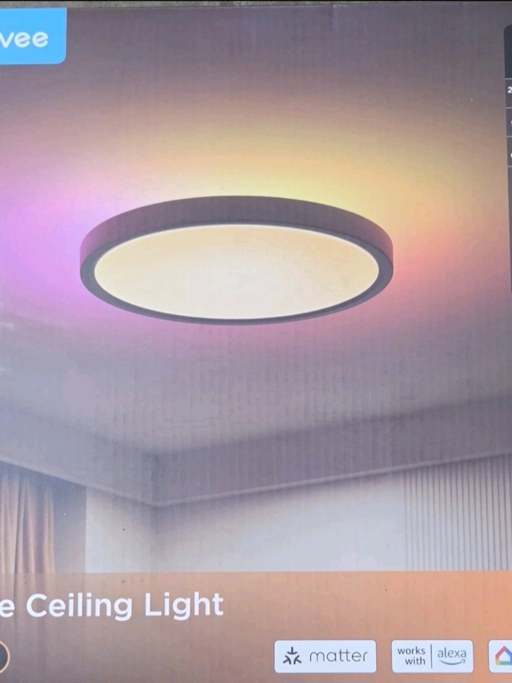 Govee Smart Round LED Ceiling Light - White with Black Trim